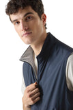 Blue technical poplin gilet