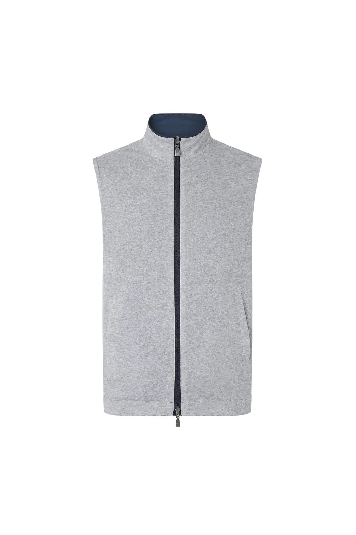 Blue technical poplin gilet