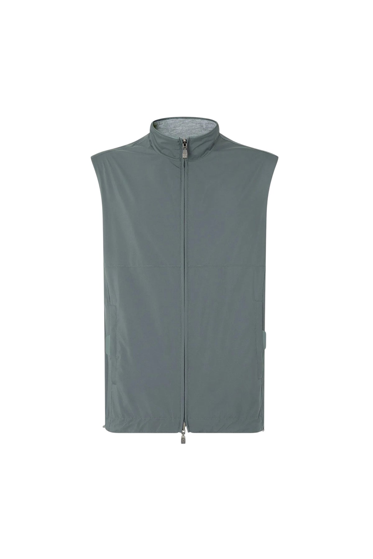 Green technical poplin gilet