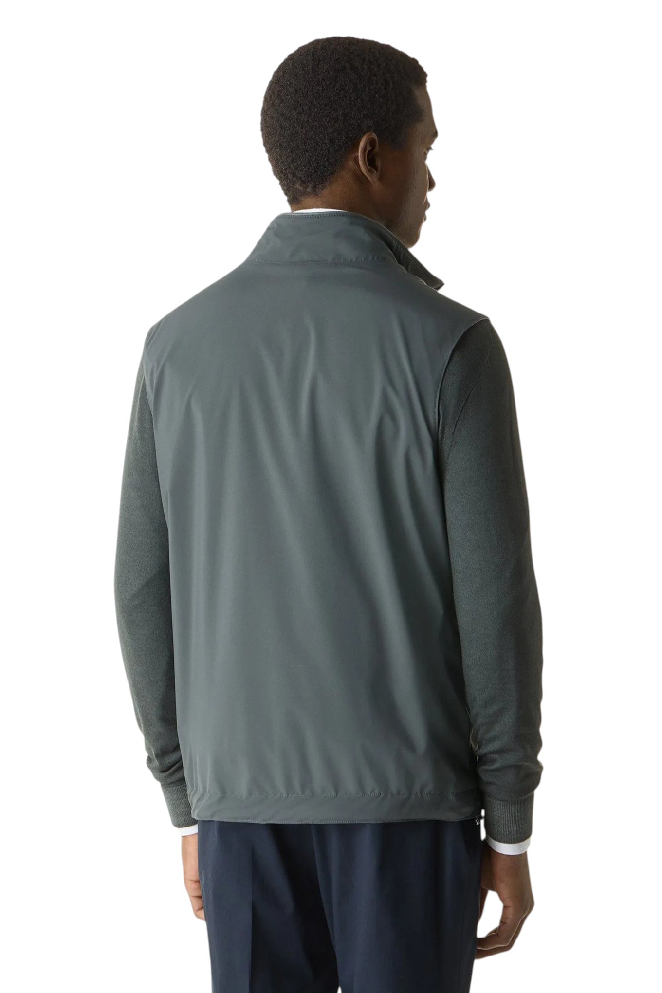 Green technical poplin gilet
