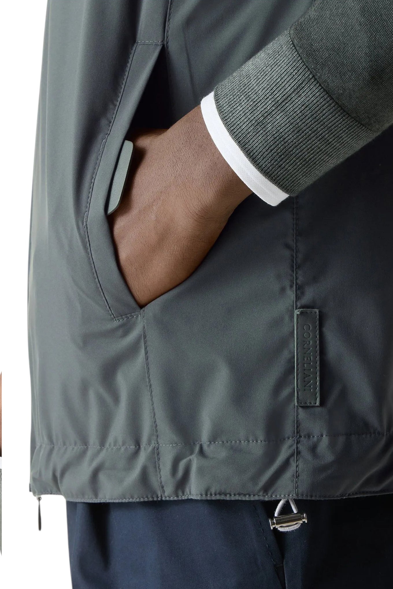 Green technical poplin gilet