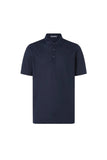 Navy blue buttonless luxury jersey polo shirt