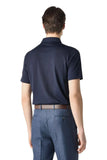 Navy blue buttonless luxury jersey polo shirt