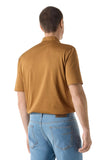 Mustard-coloured luxury jersey polo shirt with buttons