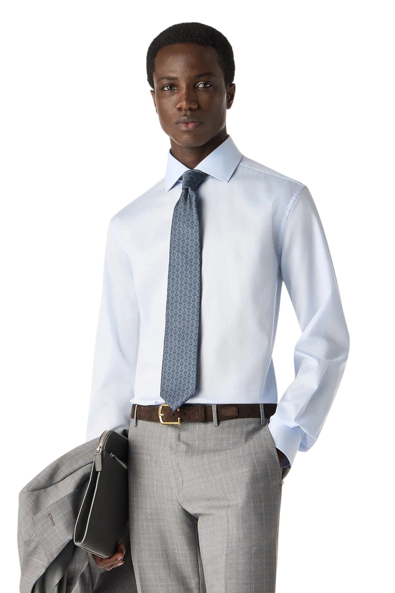 Light blue cotton twill shirt