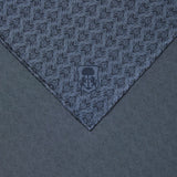 Blue pure silk pocket square with floral print