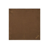 Brown pure silk pocket square with floral print