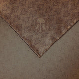 Brown pure silk pocket square with floral print