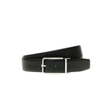 Black/taupe leather belt