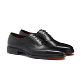 Mens black leather Easy lace-up