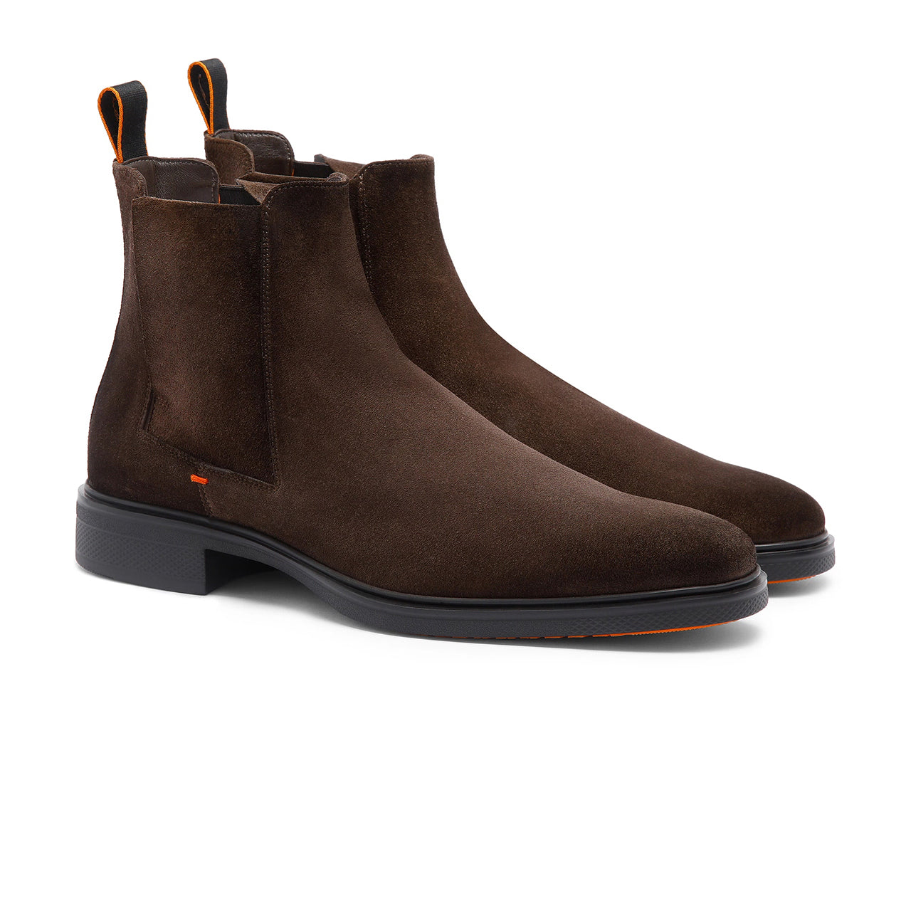 Mens dark brown suede Chelsea boot