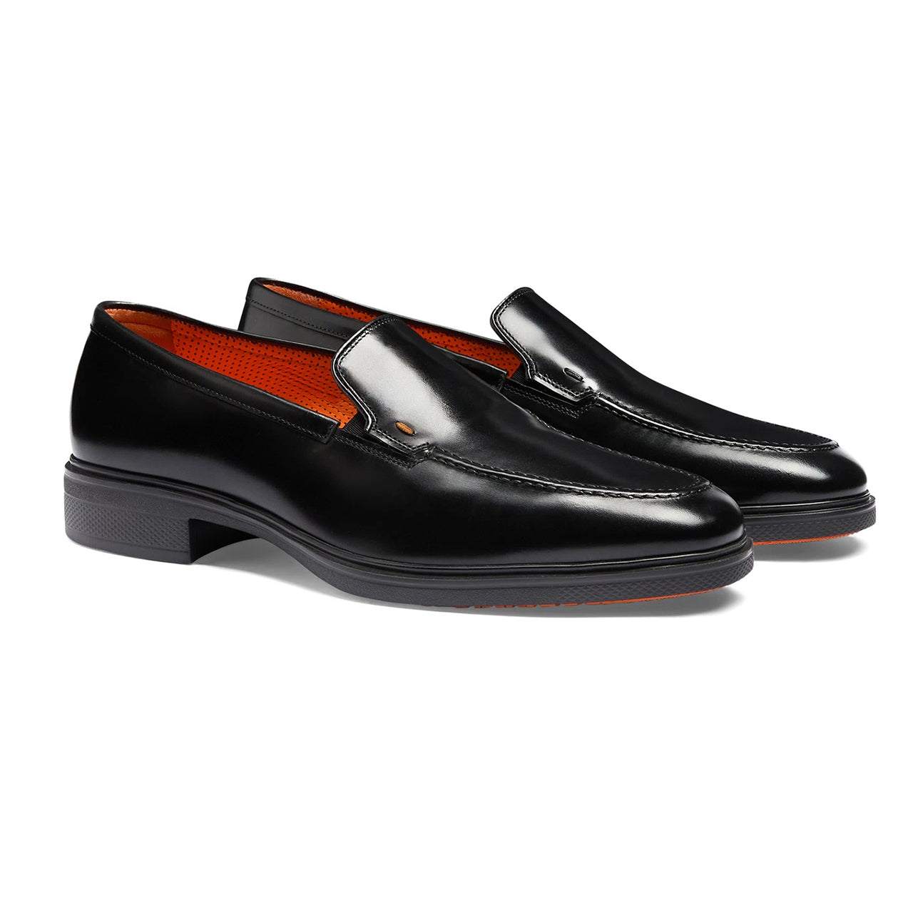 Mens black leather Easy loafer