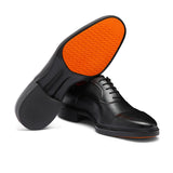 Mens black leather Easy lace-up