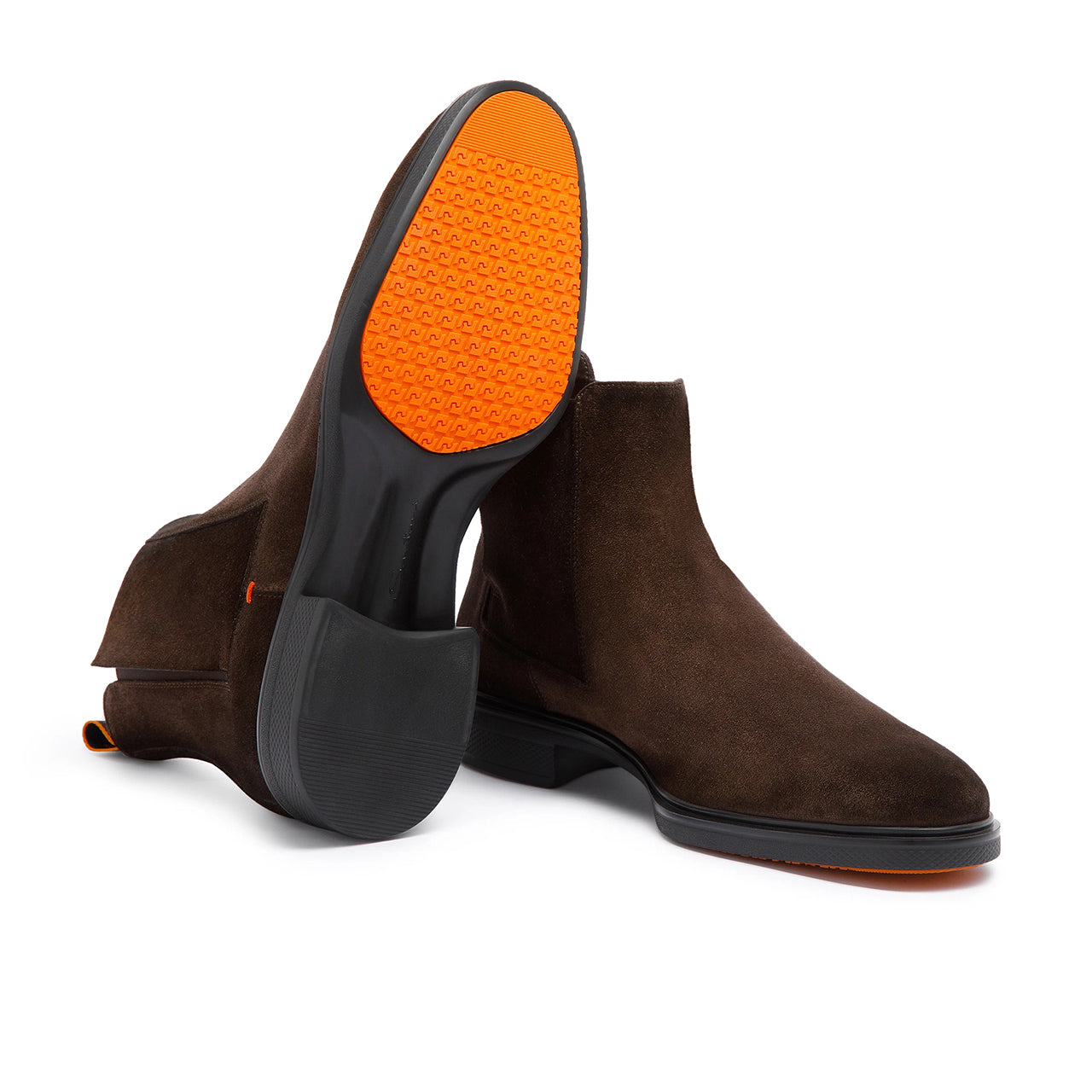 Mens dark brown suede Chelsea boot