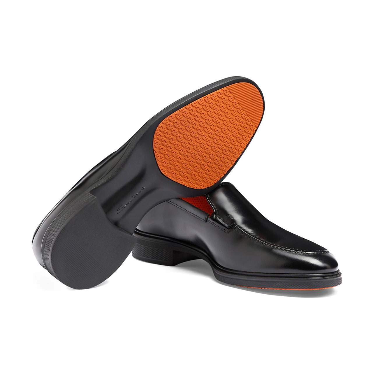Mens black leather Easy loafer