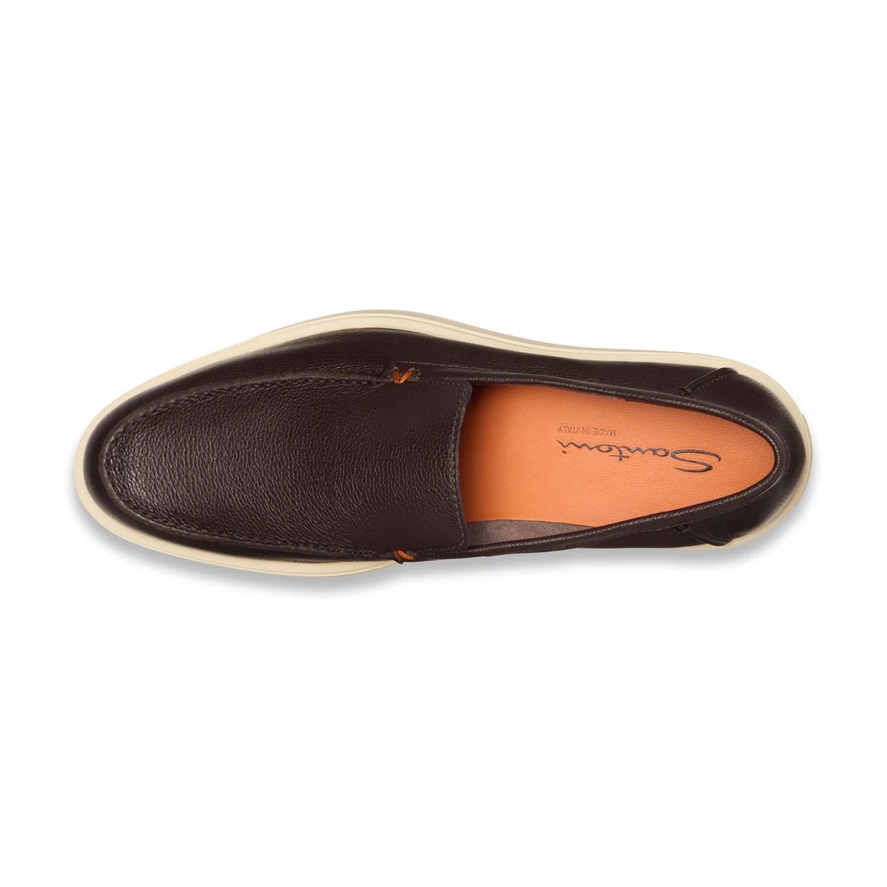 Mens dark brown tumbled leather loafer