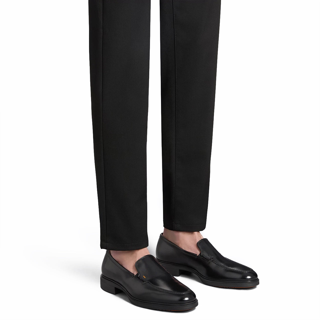 Mens black leather Easy loafer