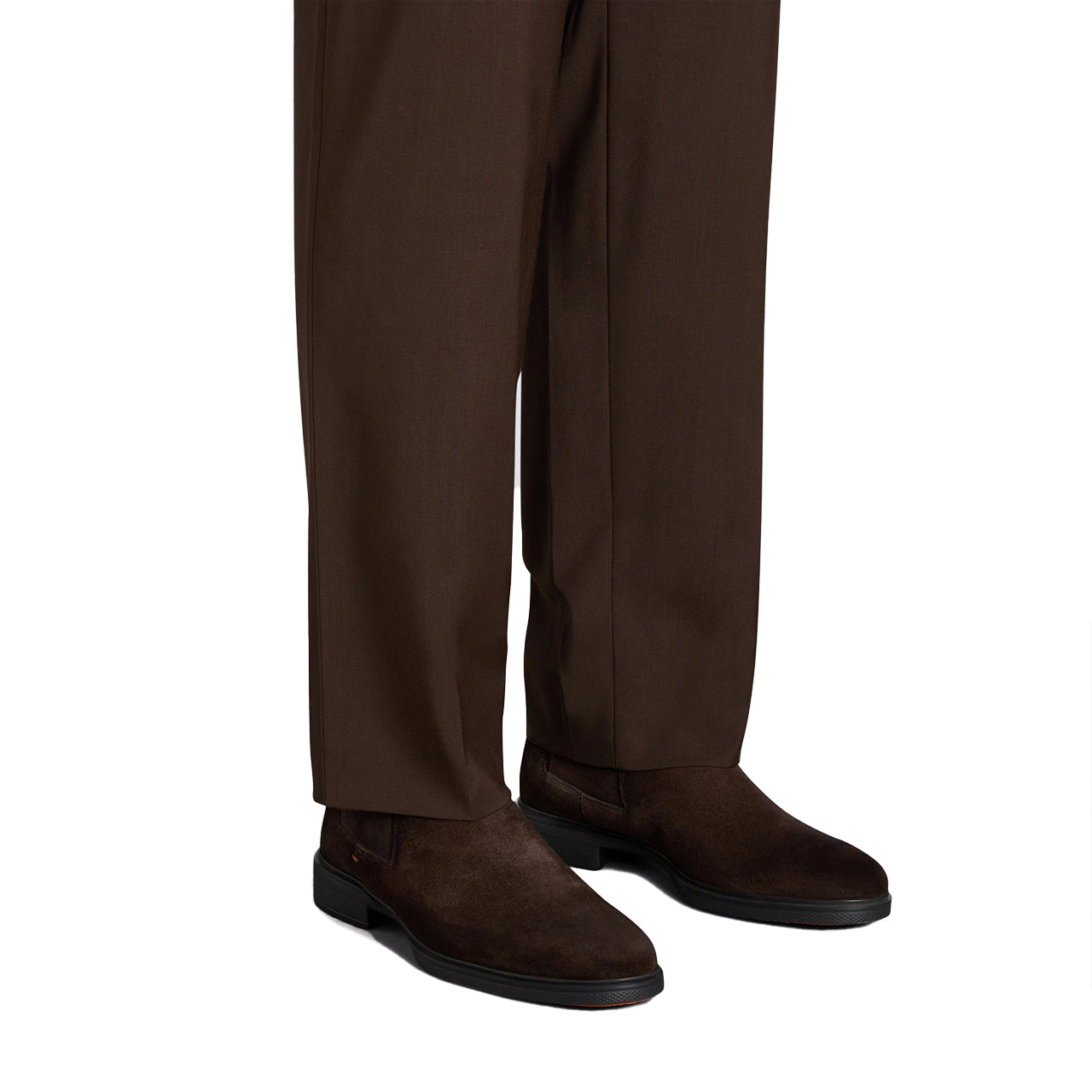 Mens dark brown suede Chelsea boot