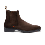 Mens dark brown suede Chelsea boot