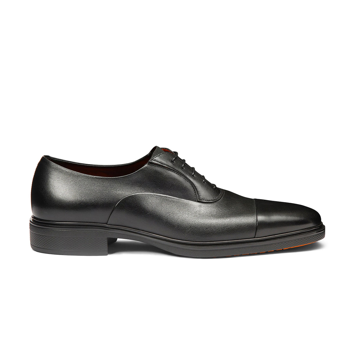 Mens black leather Easy lace-up