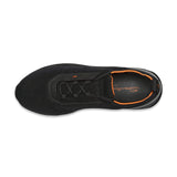 Mens black stretch knit and leather sneaker