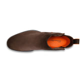 Mens dark brown suede Chelsea boot