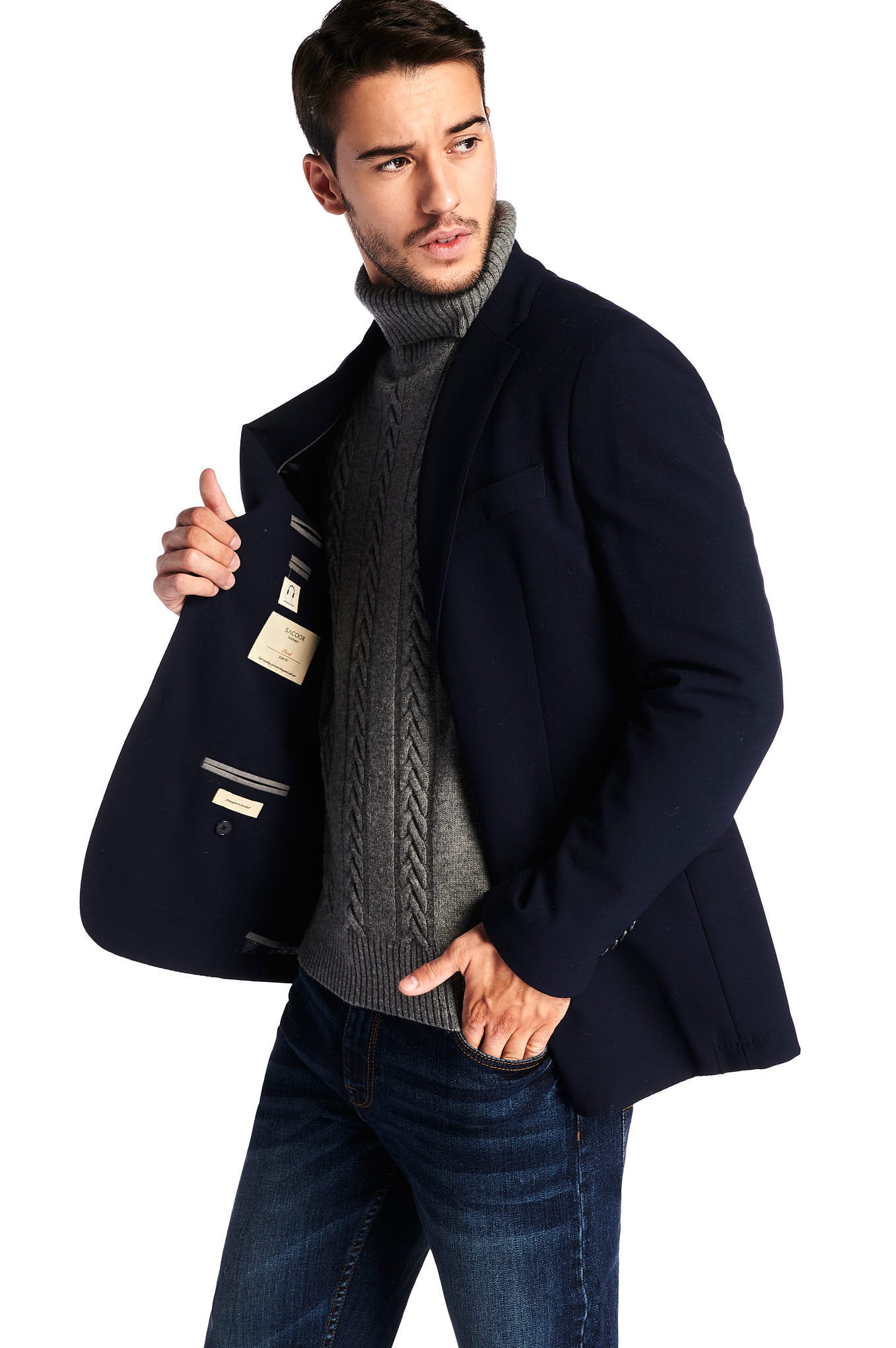 Mens Classsic Slim Fit Travel Blazer