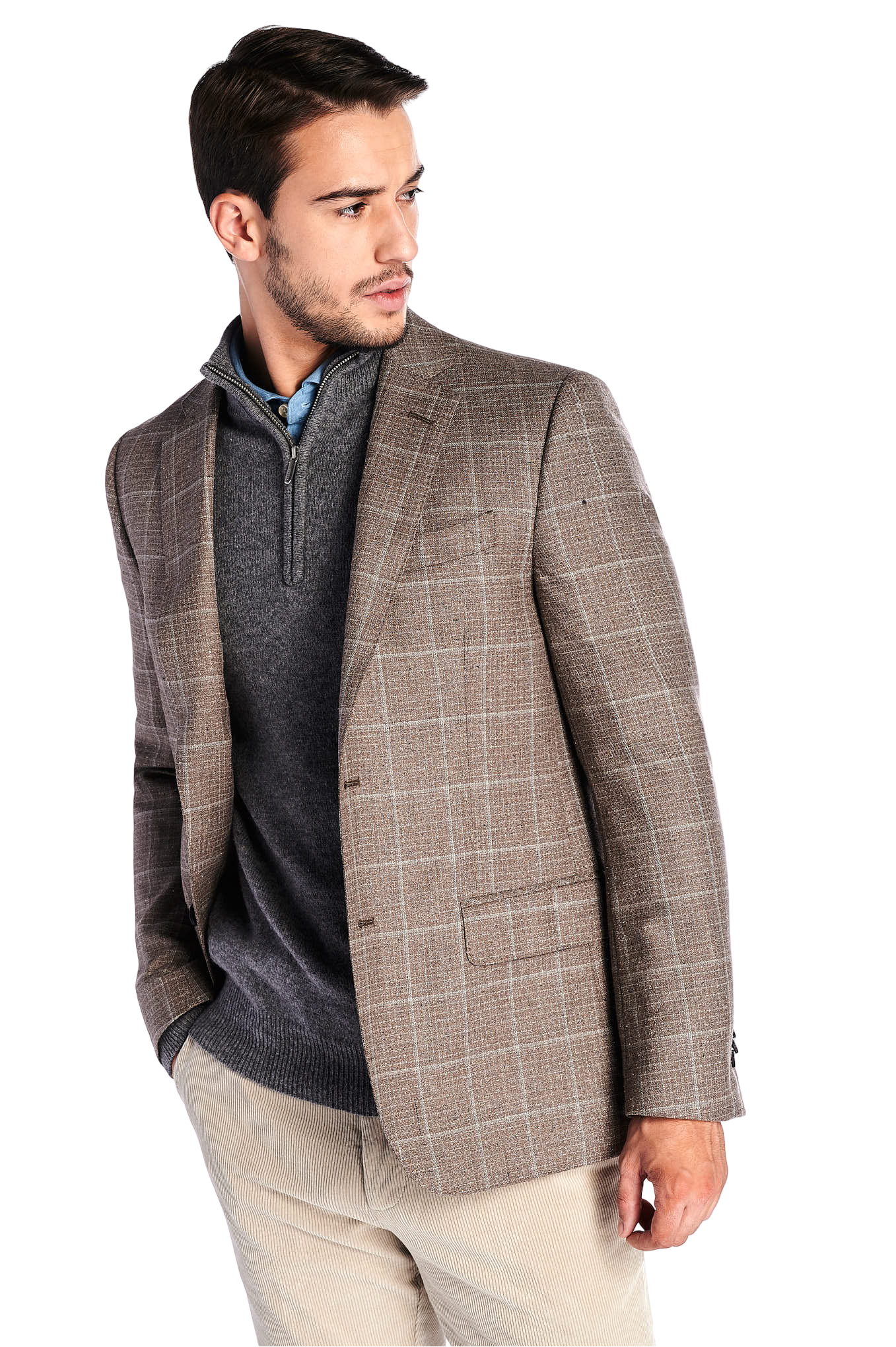 Mens Casual Slim Fit Blazer in Checks