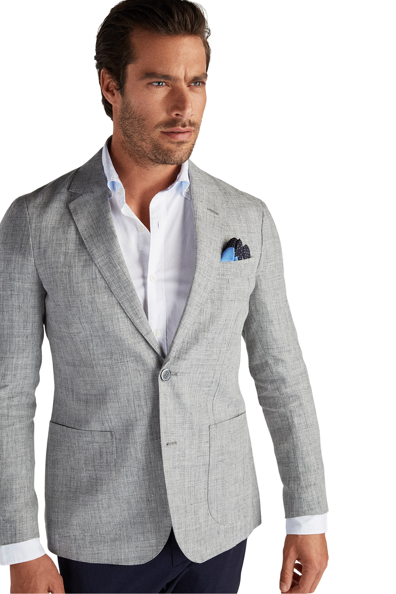 Mens Classic Slim Fit Linen Blazer