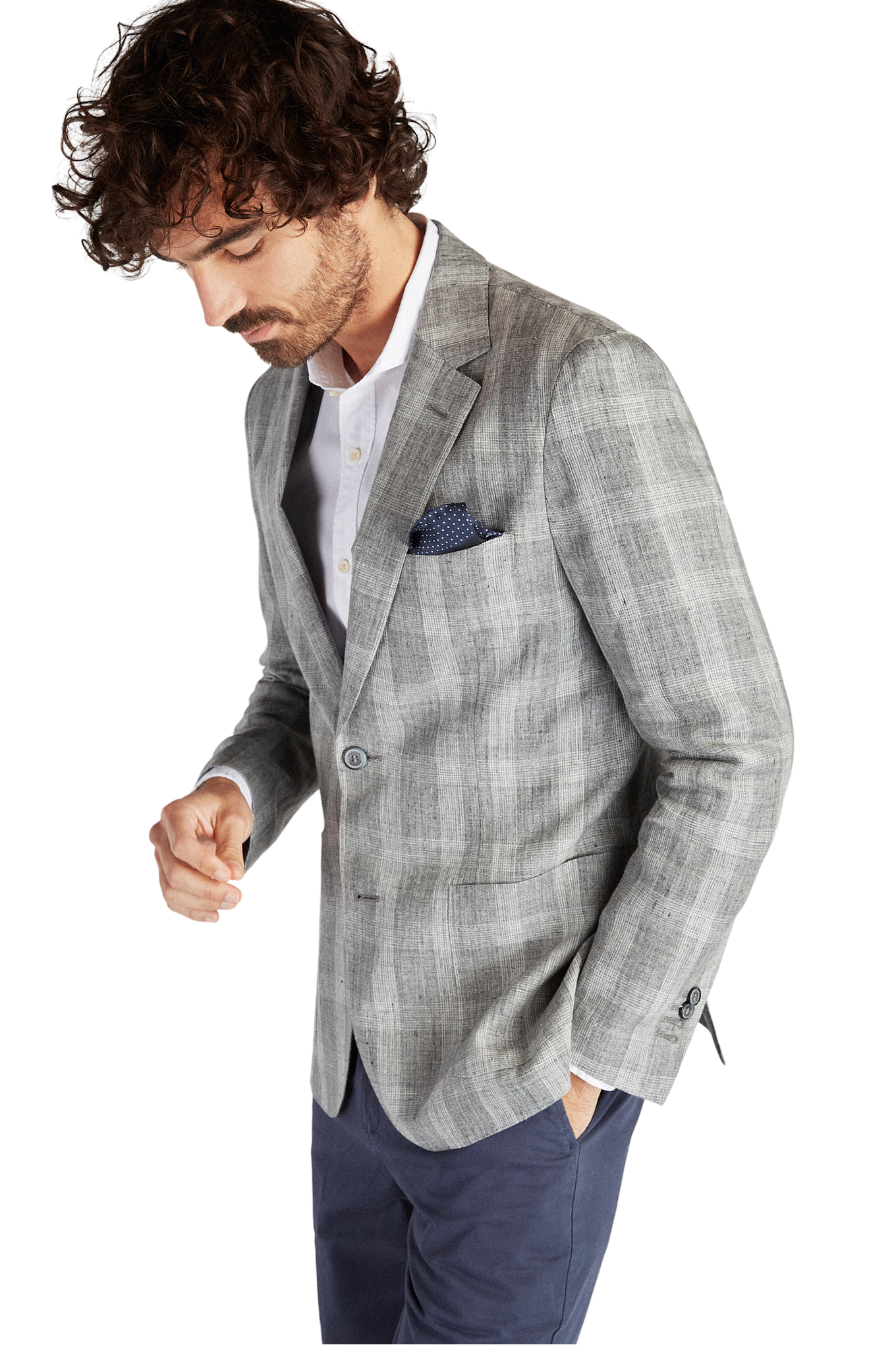 Mens Classic Slim Fit Linen Blazer