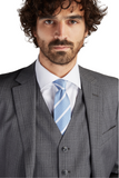 Mens Classic Slim Fit Suit with Checked Waiscoat