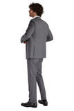 Mens Classic Slim Fit Suit with Checked Waiscoat