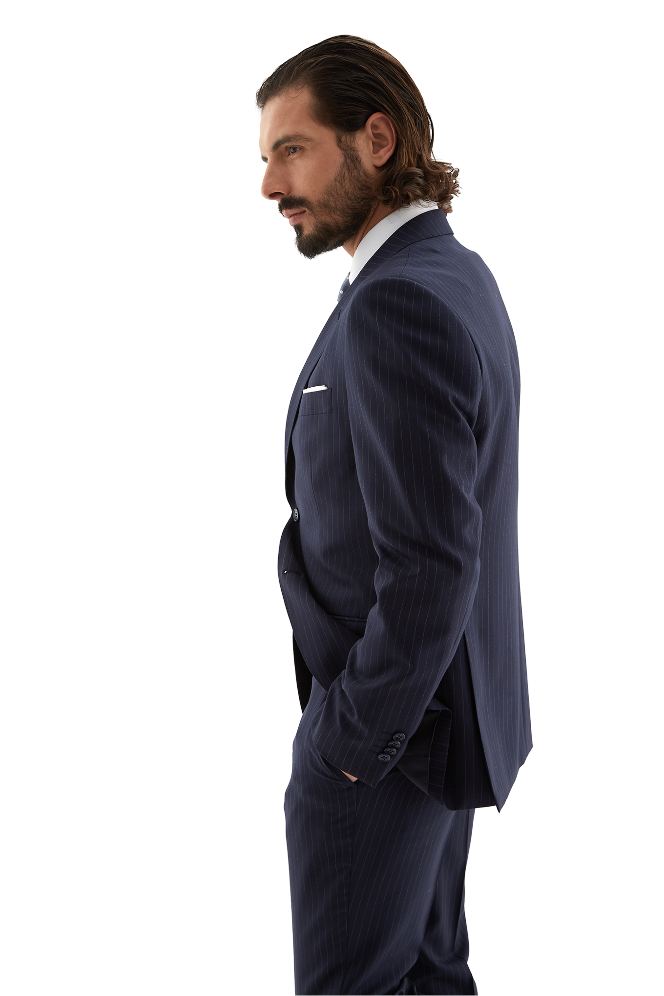Mens Striped Slim Fit Suit