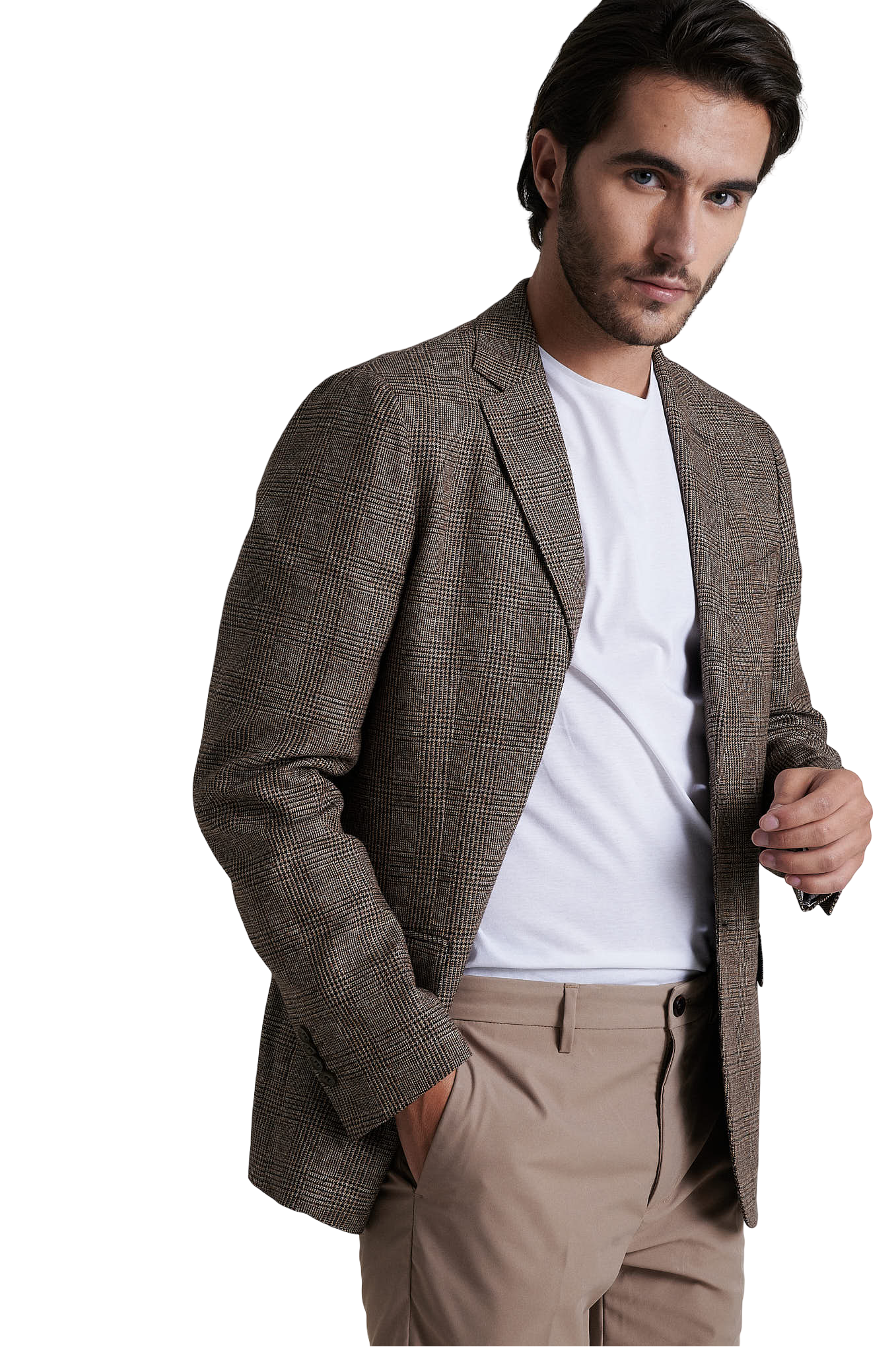 Cotton linen blazer slim fit