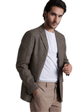 Cotton linen blazer slim fit