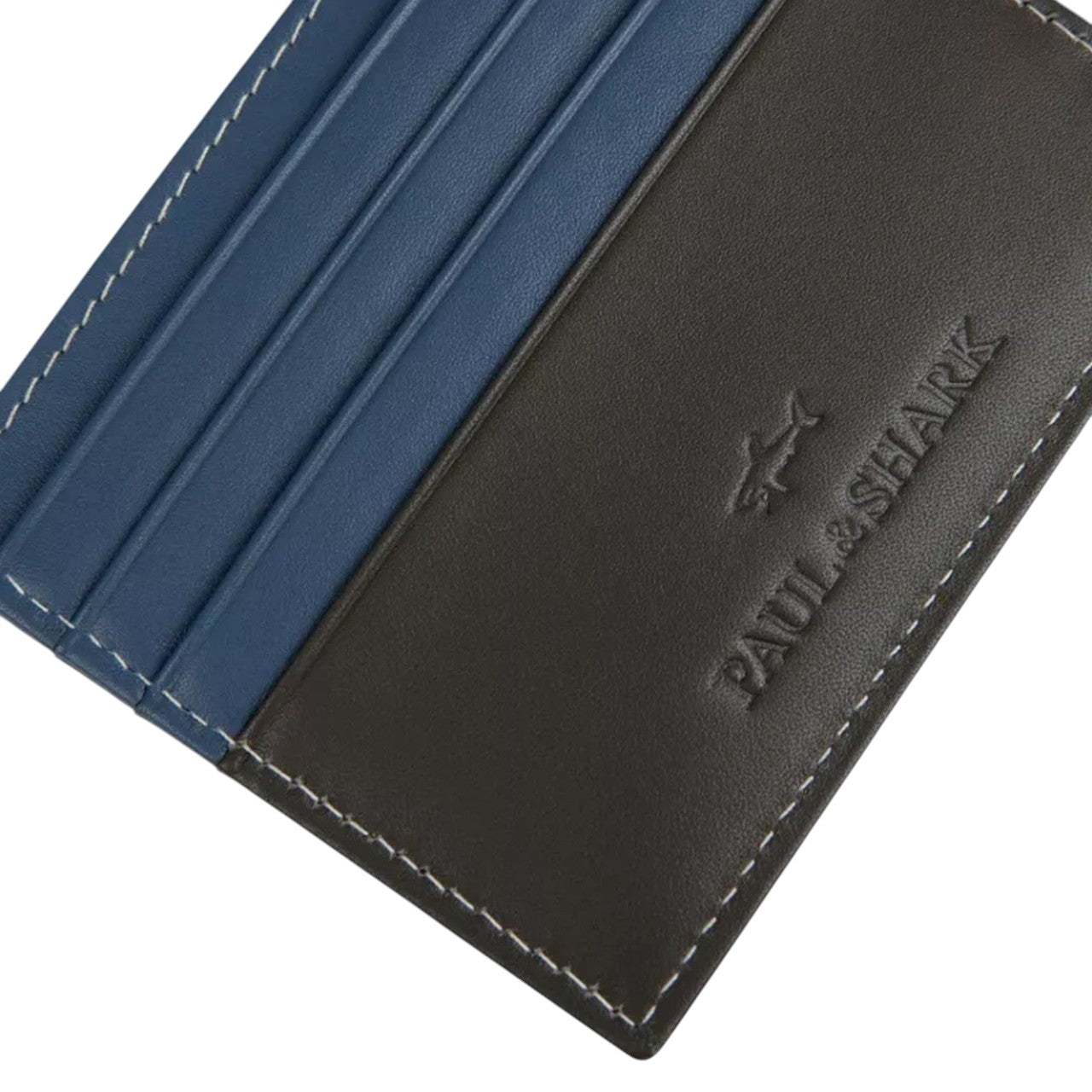 Paul Shark cardholder with embossed fin and wave image